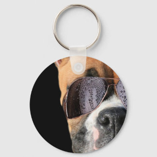 Cool Boxer in sunglasses keychain