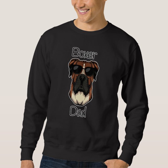 Cool Boxer Sunglasses Dad Sweatshirt (Front)