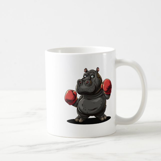 Cool Boxing Athlete Costume For Hippo And Animals  Coffee Mug (Right)