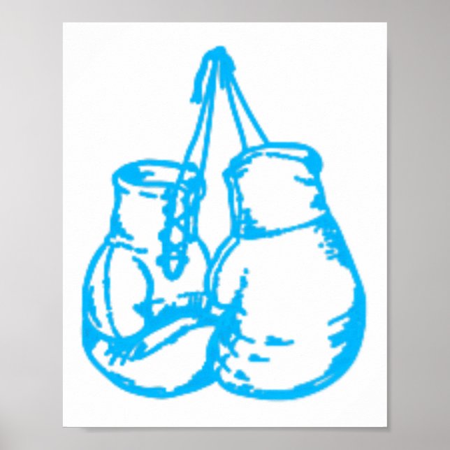 Cool Boxing Blue Sign With Gloves  (Front)