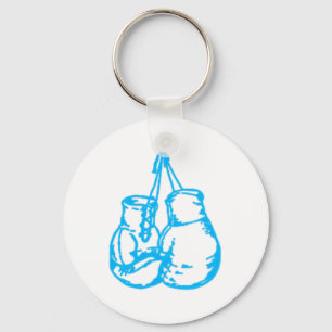 Cool Boxing Blue Sign With Gloves Keychain