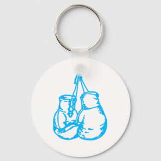 Cool Boxing Blue Sign With Gloves Keychain