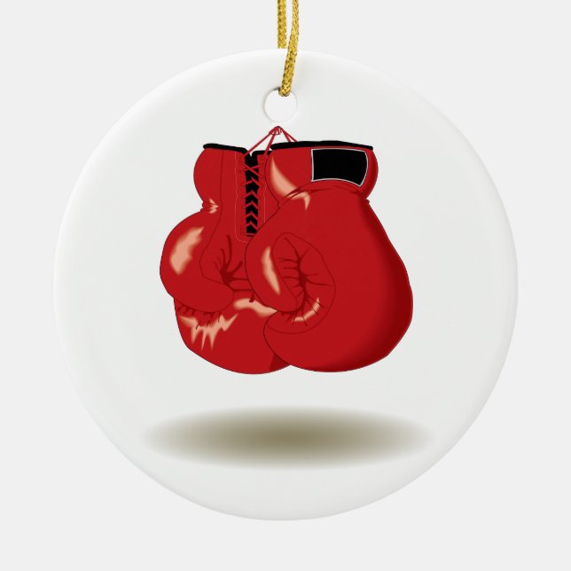 Cool Boxing Emblem Ceramic Ornament (Front)