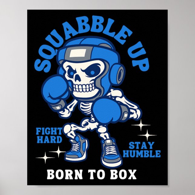 Cool Boxing Sketelton Gym Sparing Squabble Up  Poster (Front)