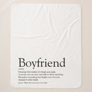 Cool Boyfriend Definition Black and White Modern Sherpa Blanket