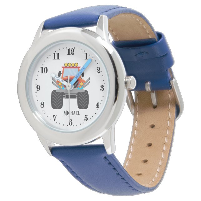 cool boys big truck lovers add name  watch (Angled)