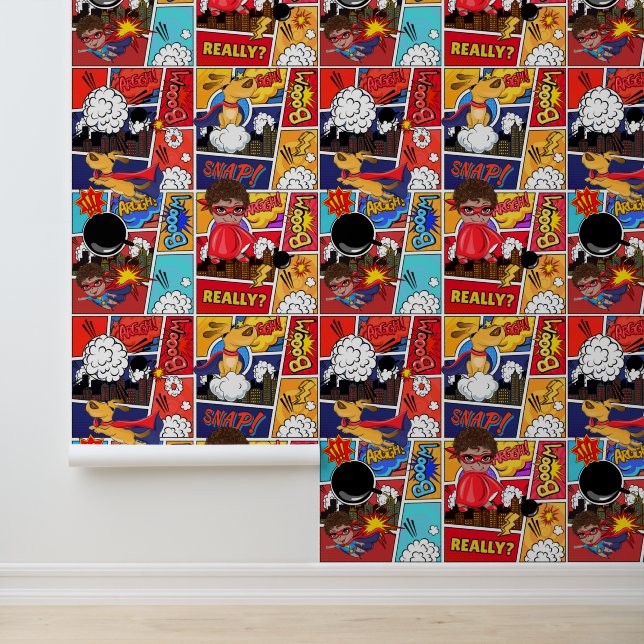 Cool boys comic pop tiled wallpaper  (Application)