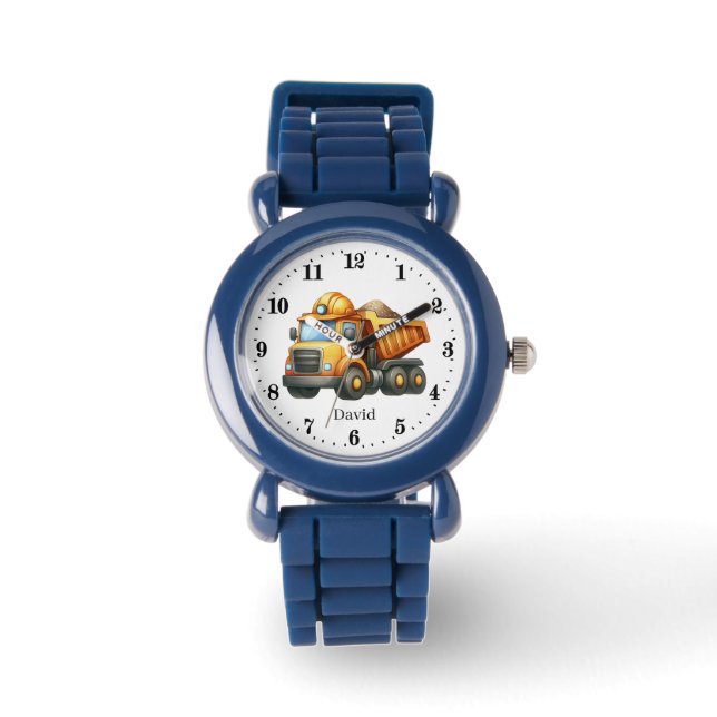 Cool boys construction lovers customizable  watch (Front)