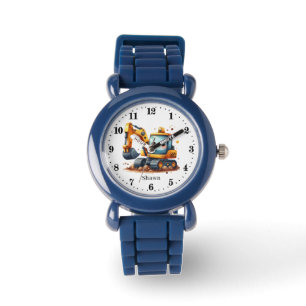 Cool boys construction lovers customizable watch