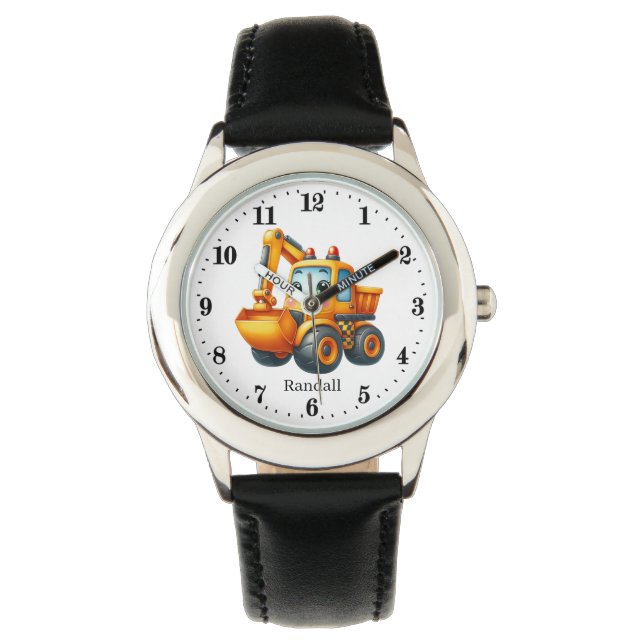 Cool boys construction lovers customizable  watch (Front)