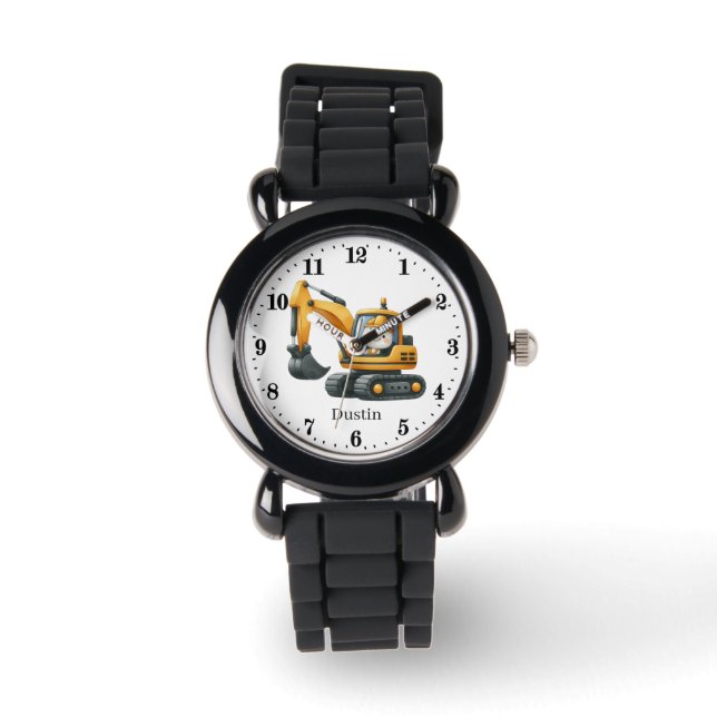 Cool boys construction lovers customizable  watch (Front)