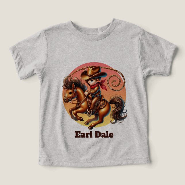Cool boys cowboy customizable  toddler t-shirt (Design Front)