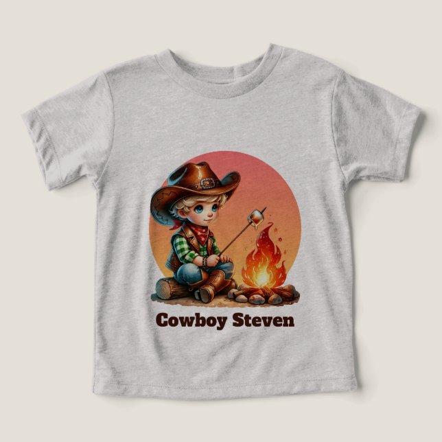 Cool boys cowboy customizable  toddler t-shirt (Design Front)