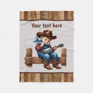 Cool boys cowboys customizable fleece blanket