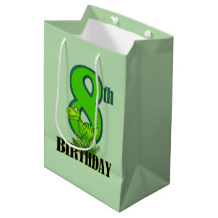 Cool boys dinosaur party 8th medium gift bag