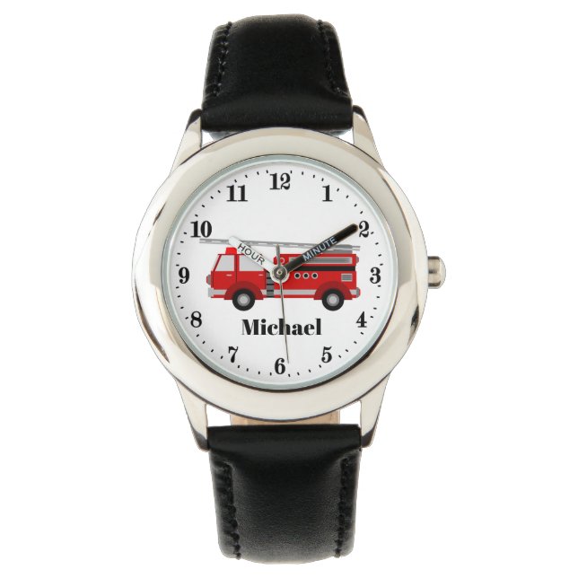 Cool boys fireman add name watch (Front)