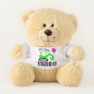 Cool boys first Birthday digger  Teddy Bear