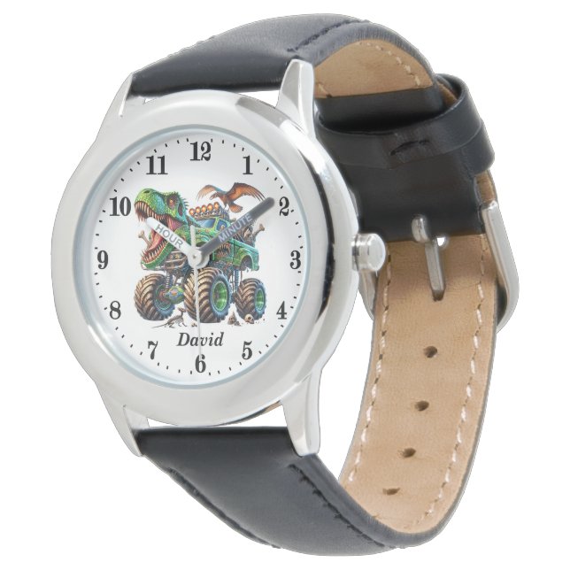 Cool boys monster truck add name  watch (Angled)
