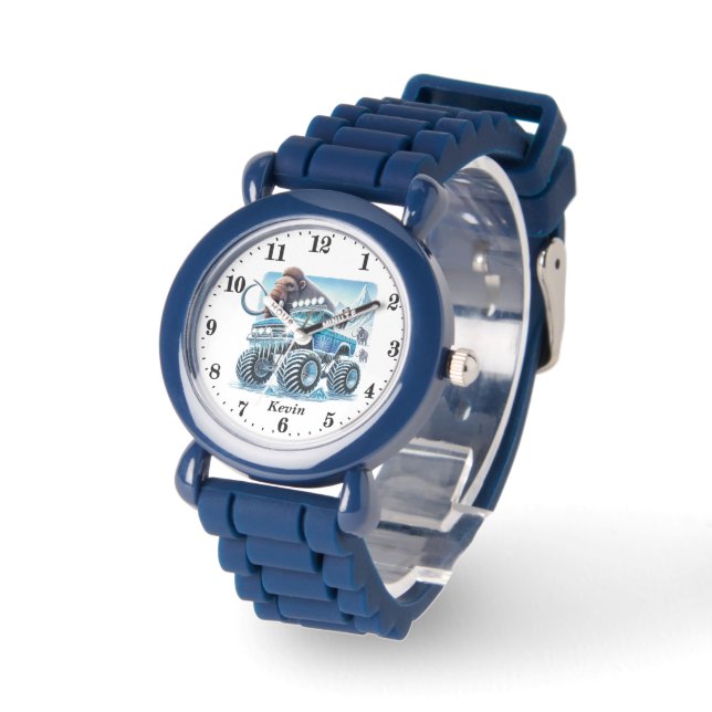 Cool boys monster truck add name  watch (Angle)