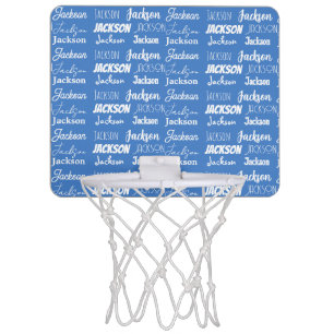 Cool Boys Name Blue Font Collage Custom Teen Mini Basketball Hoop