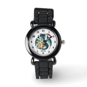 Cool Boys Pirate dragon add name Watch
