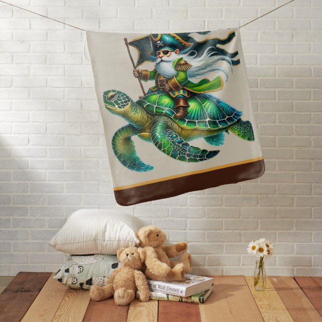 Cool boys pirate lovers add name  baby blanket (In Situ)