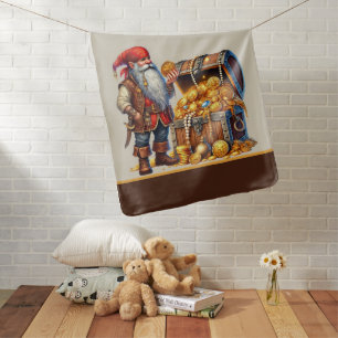 Cool boys pirate lovers add name baby blanket