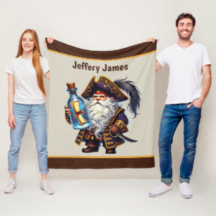 Cool boys pirate lovers add name fleece blanket