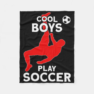 Cool Boys Play Soccer Fleece Blanket