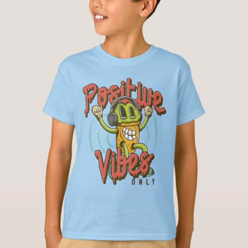 Cool Boys Positive Vibes Only Ice Cream Guy T_Shirt