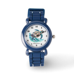 Cool boys sea turtle add name watch