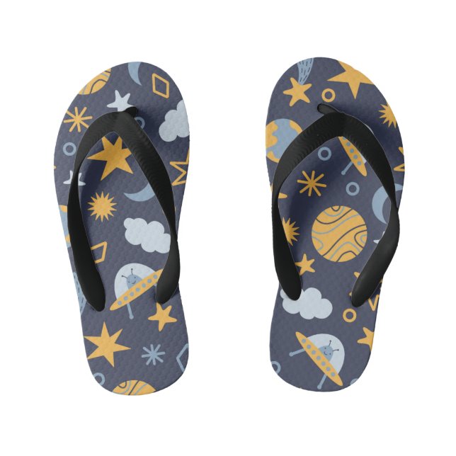 cool boys space lovers  kid's flip flops (Footbed)