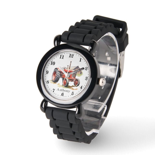 Cool boys tractor add name watch (Angle)