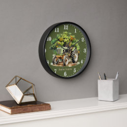 Cool boys Tractor lovers add name Clock