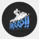 Cool Braap Snowmobile Snowrider Classic Round Sticker | Zazzle