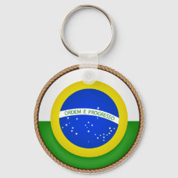 Cool Brazil Flag Seal Keychain
