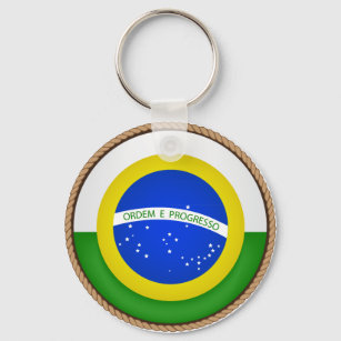 Cool Brazil Flag Seal Keychain