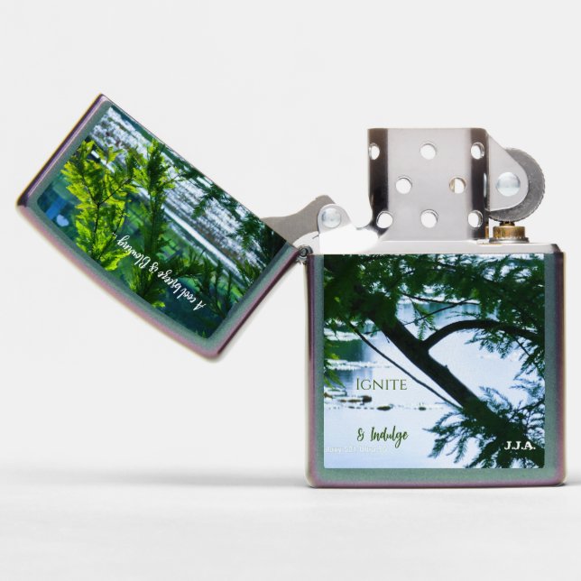 Cool Breeze w/ Initials or Name Zippo Lighter (Open)
