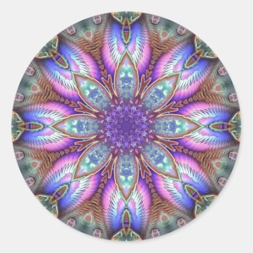 Cool Breezes Mandala Kaleidoscope Classic Round Sticker