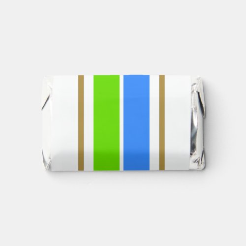 Cool Bright Blue Lime Green White Racing Stripes Hersheys Miniatures