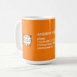 Cool Bright Orange Modern Your Logo Business Coffee Mug