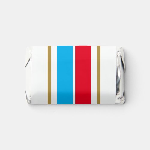 Cool Bright Red Sky Blue Racing Stripes On White Hersheys Miniatures