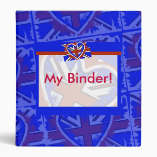 Cool British Flag Heart Design Binder