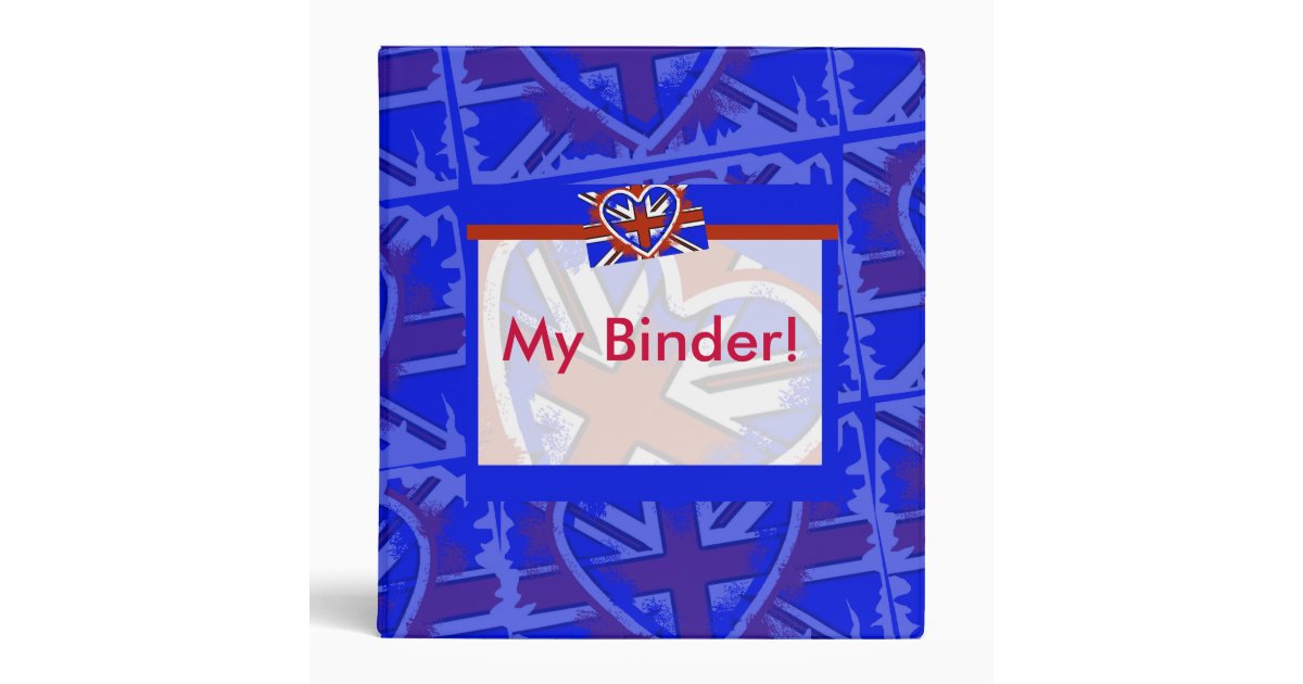 Cool British Flag Heart Design Binder Zazzle