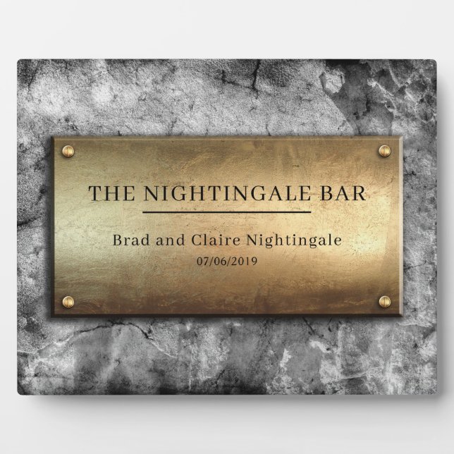 Cool Bronze Gray Concrete Custom Memorial Plaque (Front)