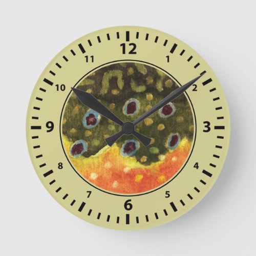 Cool Brook Trout Fishing Round Clock