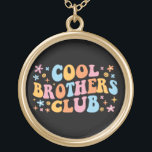 Cool Brothers Club III Gold Plated Necklace<br><div class="desc">Cool design, perfect for any brother. Awesome way to announce a pregnancy to your son or son-in-law! 'Cool Brothers Club' fun quote for a boy who loves his sibling or a cool bro of awesome siblings to wear on every occasion. Are you a cool brother to your siblings? Give this...</div>
