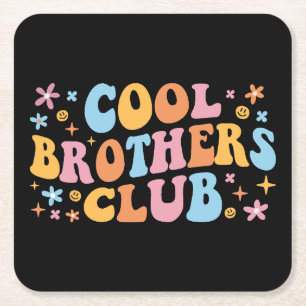 Cool Brothers Club III Square Paper Coaster