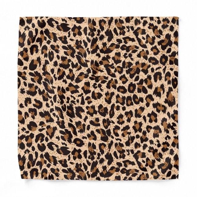 Cool Brown Animal Print Bandana (Front)