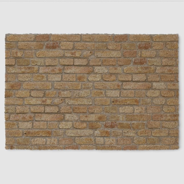 Cool Brown Brick Wall A Novelty Design  Fiber Doormat (Front)